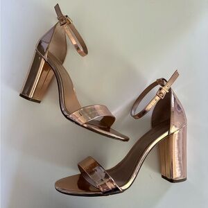 Call It Spring Metallic Block Heel Sandals